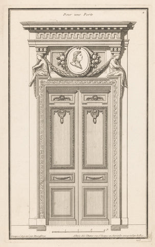 Doors with medallions and horns of plenty, Jean François de Neufforge, 1763 Canvas Print