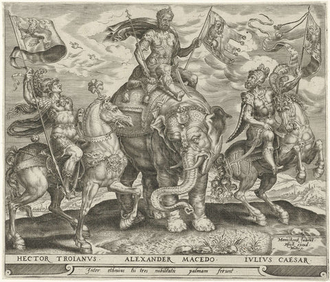 Hector of Troye, Alexander the Great and Julius Caesar, Harmen Jansz Muller, 1565- 1569 Canvas Print