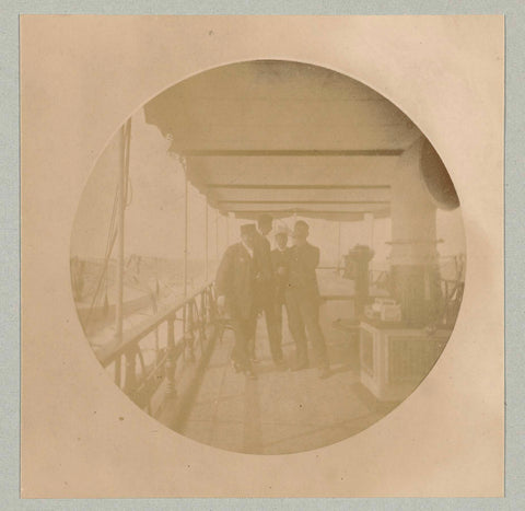 Four passengers at sea on board the Hohenzollern, Paul Güssfeldt (possibly), 1889 Canvas Print