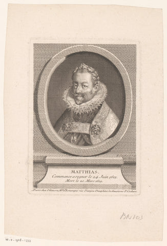 Portrait of Mathias of Austria, René Gaillard, 1755 - 1765 Canvas Print