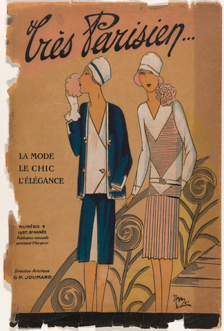 Très Parisien, 1927, No. 4 : La mode le chic l'éléganc (...), anonymous, 1927 Canvas Print