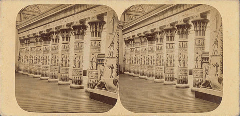 Colonnade of the Egyptian hall in Crystal Palace in Sydenham, anonymous, c. 1870 - c. 1890 Canvas Print