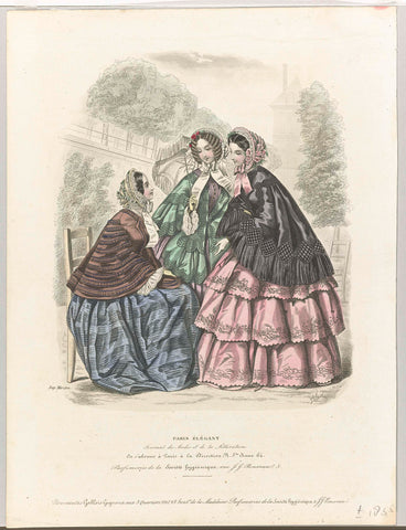 Paris Élégant, ca. 1855 : Journal des Modes (...), anonymous, c. 1855 Canvas Print