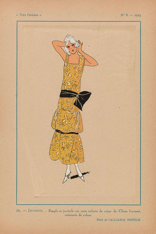 Très Parisien, 1923, No. 8: 16.-JEUNESSE. - Simple and juvenile..., anonymous, 1923 Canvas Print