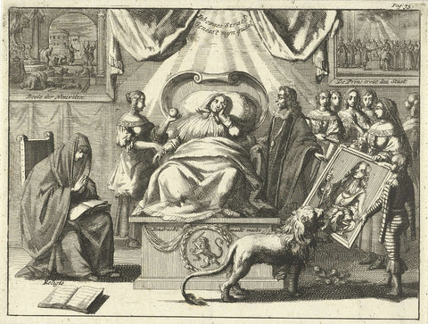 Allegory on the position of William III as savior of the fatherland, 1672, Jan Luyken, 1690 Canvas Print