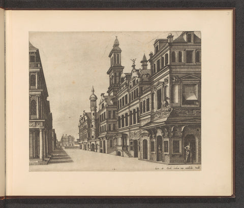 View in a street with on the corner the print shop of Hieronymus Cock, Johannes or Lucas van Doetechum, 1563 Canvas Print