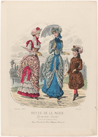 Revue de la Mode, Gazette de la Famille, Sunday, June 24, 1883, 12th year, No. 599: Jupons & Corsets (...), P. Deferneville, 1883 Canvas Print