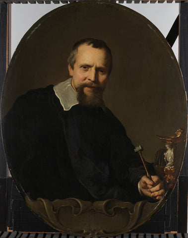 Portrait of Johannes Lutma, Jacob Adriaensz. Backer, 1638 - 1651 Canvas Print