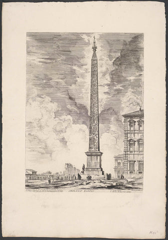 Lateran Obelisk in Rome, Giovanni Battista Piranesi, 1748 - 1778 Canvas Print