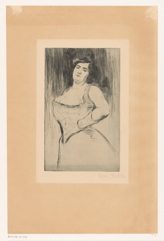 Portrait of the singer of Café Concert, Edgar Chahine, 1899 Canvas Print