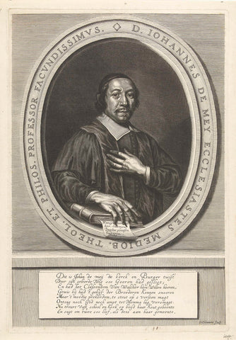 Portrait of Johannes de Mey, David Clouwet, 1645 - 1675 Canvas Print