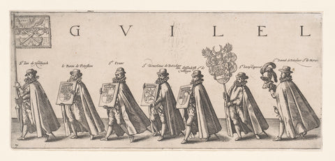 Funeral procession of William of Orange, page 7, Hendrick Goltzius, 1584 - 1638 Canvas Print