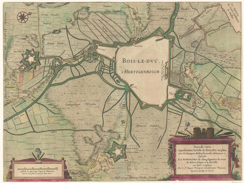 Map of the siege of Den Bosch by Frederik Hendrik, 1629, anonymous, 1630 Canvas Print