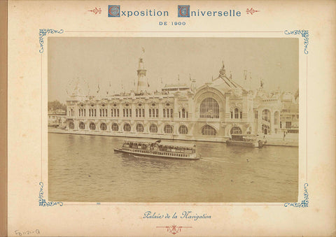 View of the Palais de la Navigation de Commerce along the Seine in Paris, Neurdein Frères, 1900 Canvas Print