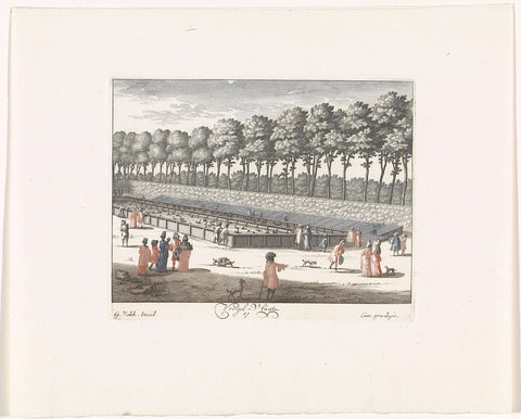 View of the duck pond of Soestdijk Palace, anonymous, 1695 Canvas Print