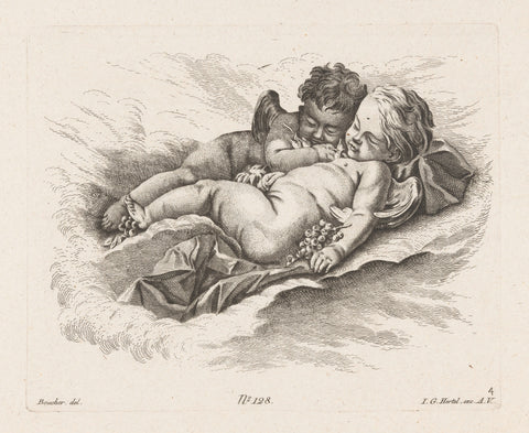 Sleeping putti, unknown, 1705 - 1775 Canvas Print