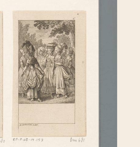 Group of women, Daniel Nikolaus Chodowiecki, 1779 Canvas Print