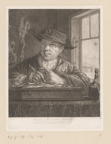 Zelfportret van Georg Friedrich Schmidt, Georg Friedrich Schmidt, 1758 Canvas Print