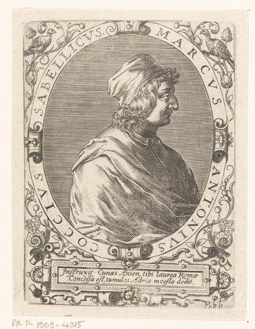 Portrait of Marcus Antonius Sabellicus, Theodor de Bry, 1669 Canvas Print