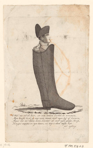 Napoleon in a boot, 1813, anonymous, 1813 Canvas Print