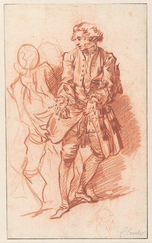 Study for La Flèche Whose Pockets are Being Searched by Harpagon, François Boucher, 1713 - 1734 Canvas Print