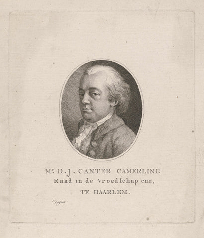 Portrait of Daniël Jacobus Canter Camerling, Jan Kobell (I), 1766 - 1833 Canvas Print