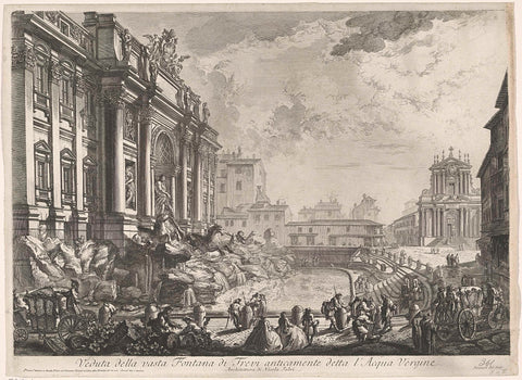 Trevi Fountain in Rome, Giovanni Battista Piranesi, 1748 - 1778 Canvas Print