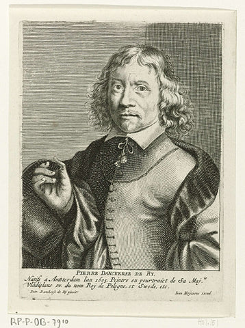 Portrait of Pieter Danckerts de Rij, Pieter de Jode (II), 1628 - 1670 Canvas Print