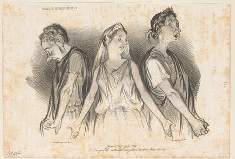 Bérénice has to choose between Titus and Antiochus, Honoré Daumier, 1839 Canvas Print