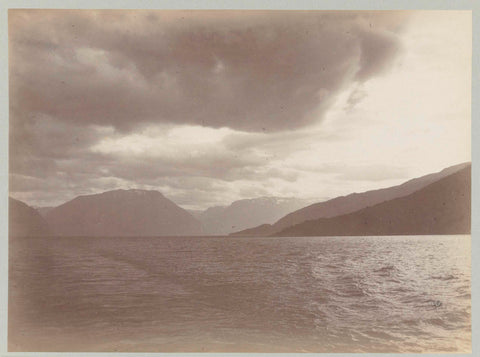 Norwegian mountain landscape as seen from the sea, Paul Güssfeldt (attributed to), 1889 Canvas Print