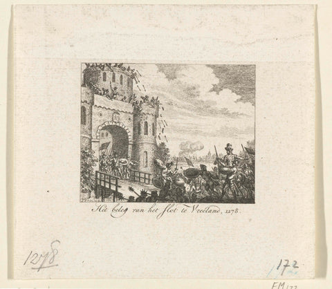 Siege of the castle Vreeland, Simon Fokke, 1782 Canvas Print