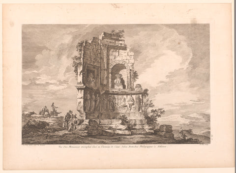 View of the Philopappos Monument, Jacques-Philippe Le Bas, 1758 Canvas Print