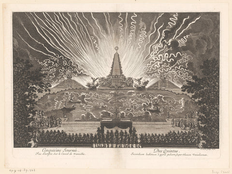 Fireworks on the Palace of Versailles, Jean Lepautre, 1676 Canvas Print