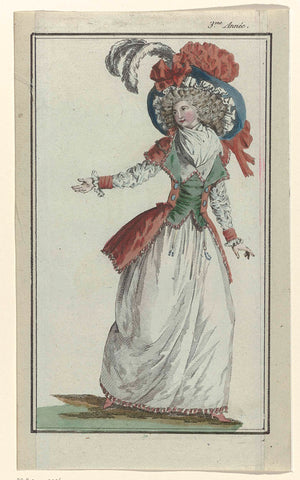 Magasin des Modes Nouvelles Françaises et Anglaises, 29 February 1788, 3rd Year, 11th notebook, Pl. 2, A.B. Duhamel, 1788 Canvas Print