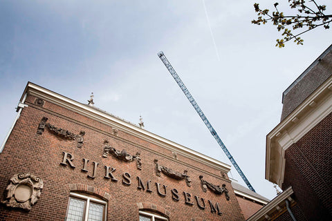 Upper part of the south façade of the Fragments building with the letters RIJKSMUSEUM, 2010 Canvas Print