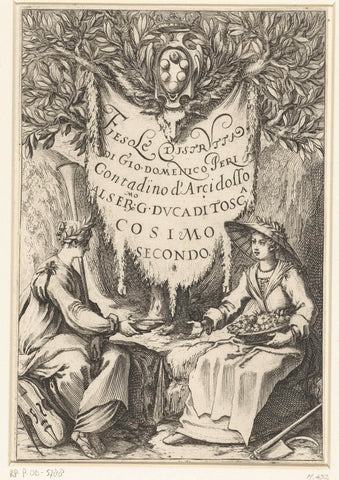 Title page for the poem 'Fiesole Distrutta', Jacques Callot, 1619 Canvas Print