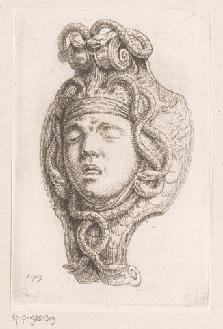 Mascaron with Medusakop, Christian Bernhard Rode, 1759 Canvas Print