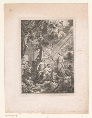 Allegory on the Peace of Aachen, 1748, Simon Fokke, 1749 Canvas Print