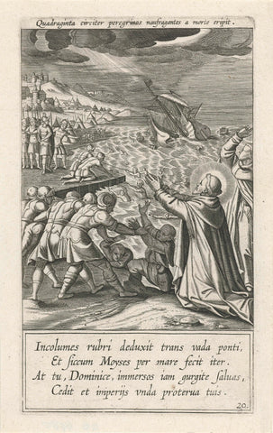 Saint Dominic calms a storm through prayer, Theodore Galle, 1611 Canvas Print