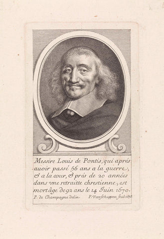 Portrait of Louis de Pontis, Pieter van Schuppen, 1678 Canvas Print