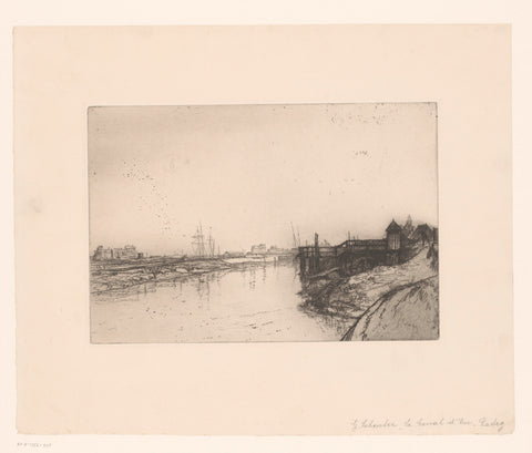 View on a canal, Gustave Leheutre, 1898 Canvas Print