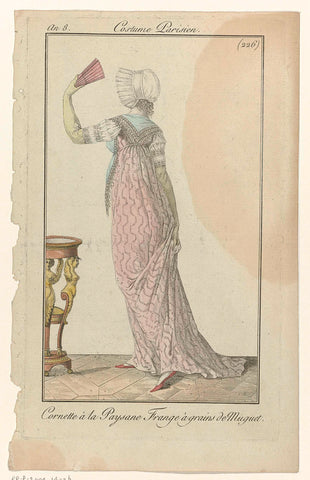 Journal des Dames et des Modes, Costume Parisien, 29 June 1800, Year 8 (226) : Cornette à la Paysan (...), anonymous, 1800 Canvas Print