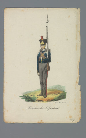 Fuselier der Infanterie, Albertus Verhoesen (attributed to), 1835 - 1850 Canvas Print
