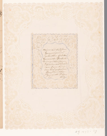 Document, Henriëtte Solger-countess van der Gröben, 1854 Canvas Print