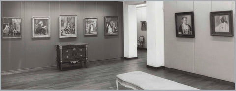 Room 139 with portraits, a cupboard and a sofa at the front, 1992 Canvas Print