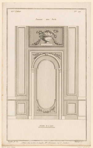 Door and panels with vase, Jean Pelletier, 1772 - 1779 Canvas Print