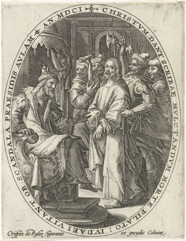 Christ before Pilate, Crispijn van de Passe (I), 1601 Canvas Print