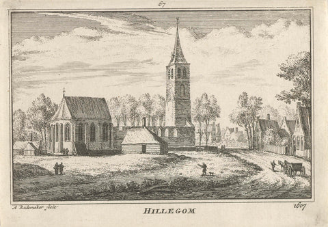 View of the Maartenskerk in Hillegom, 1607, Abraham Rademaker, 1727 - 1733 Canvas Print