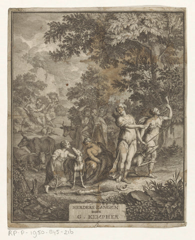 Diana en herders, anonymous, 1732 Canvas Print