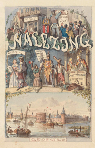 Design for the cover of Nalezing by Johannes ter Gouw, 1865, Johan Coenraad Leich, c. 1860 - 1865 Canvas Print